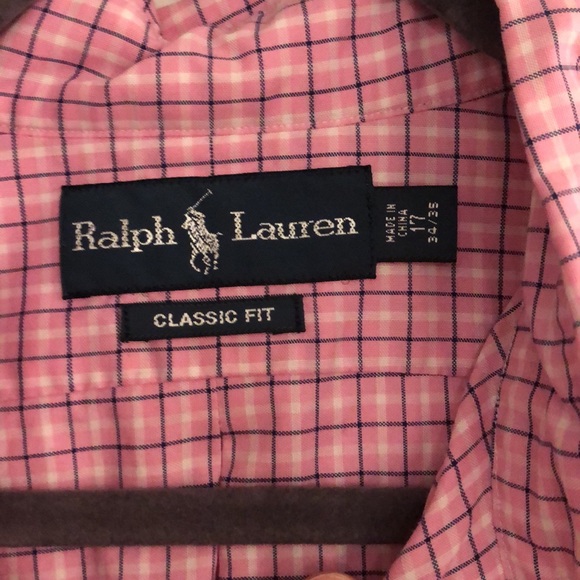 Ralph Lauren Classic Fit Dress Shirt Pink - 17  34/35 - Picture 2 of 3